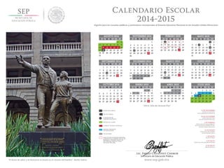 Calendario escolar 2014-2015 Mexico