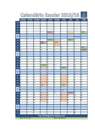 Calendario escolar 2015 2016