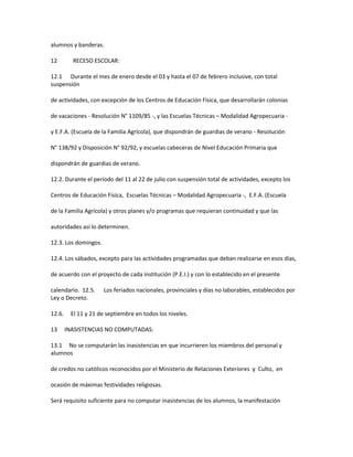 Calendario escolar año 2011