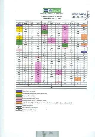 Calendario escolar eb 2015-2016