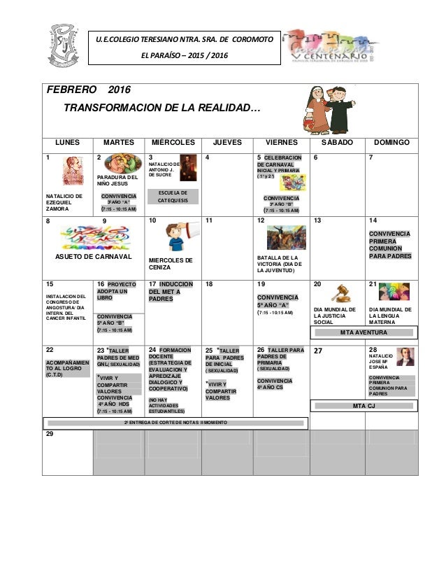 Calendario Escolar Enero Abril 2016 calendario escolar abril
