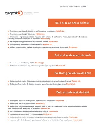 Calendario Fiscal 2016 | PDF