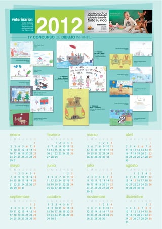 Calendariodel colegio de Veterinarios de Tenerife  2012
