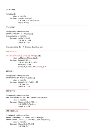 Calendario Liturgico 22 Para La Argentina 1