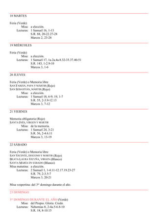 Calendario Liturgico 22 Para La Argentina 1