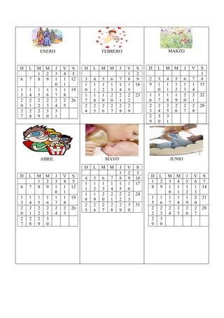 Calendario Para Los NiñOs