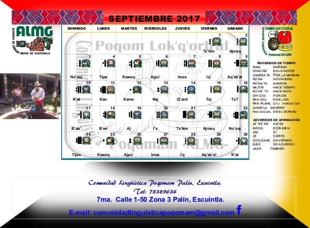 Nombres En Mam Calendario Maya Mam 2017 Facilitado Por