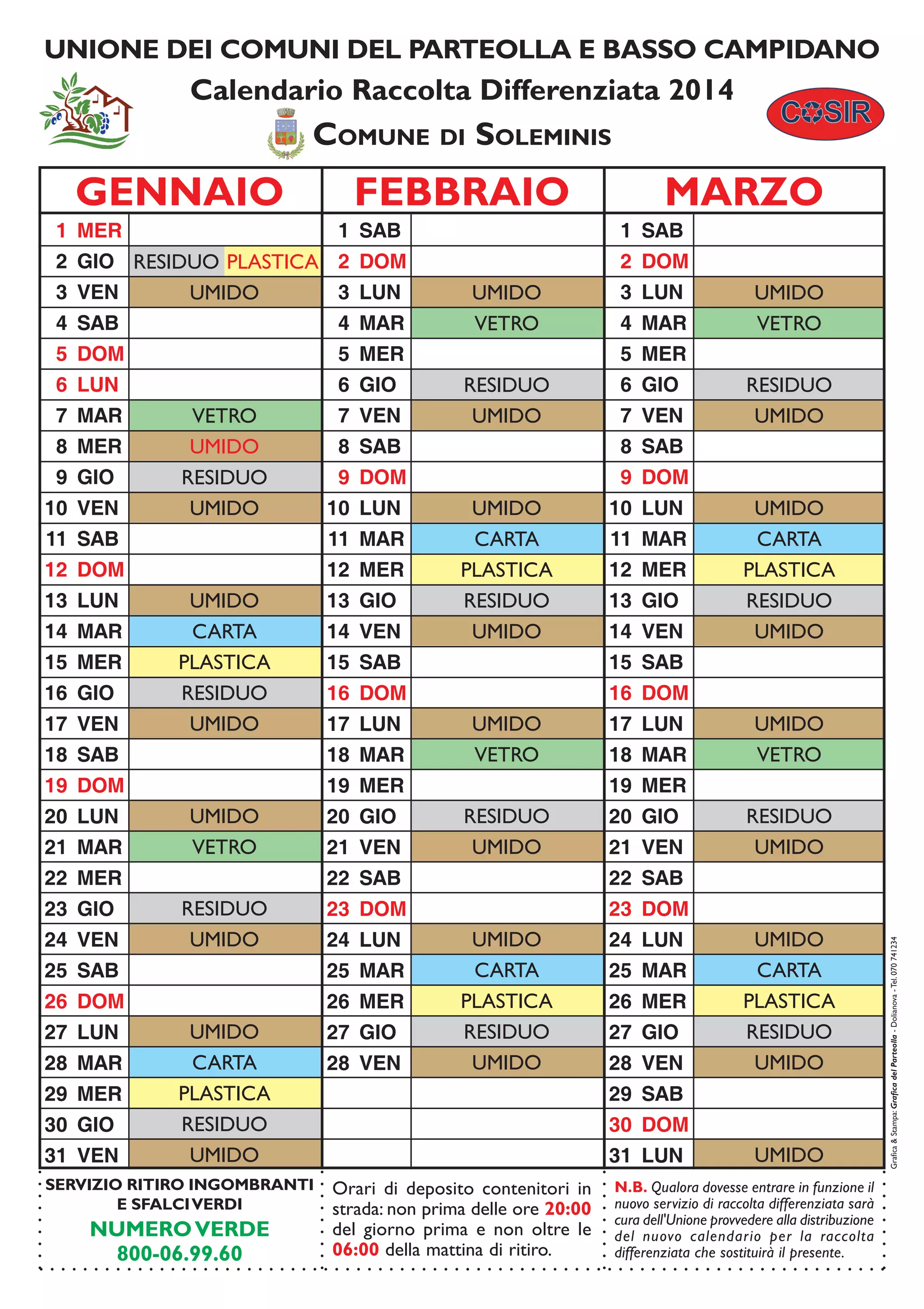 Calendario raccolta differenziata_soleminis_genmar PDF