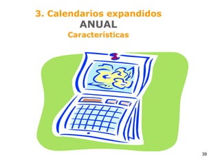 3. Calendarios expandidosANUALCaracterísticas39