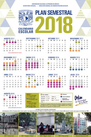 Calendario semestral2018