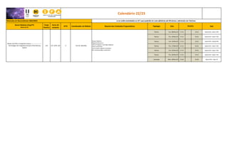 Carga
Horária
horas de
contacto
ECTS Coordenador do Módulo Resumo dos Conteúdos Programáticos Tipologia Dias Sala
Horário
Calendário 22/23
Nome Módulos (Eng/PT)
Nome da UC
Mestrado em Neurociências 2022/2023 a cor estão assinaladas as UC's que poderão ter uma afluência até 30 alunos, sobretudo nas Teóricas.
Teórica Tue, 08/Nov/22 17:15 - 19:15 Sala 6-IFA + Sala 7-IFA
Teórica Thu, 10/Nov/22 17:15 - 19:15 Sala 6-IFA + Sala 7-IFA
Teórica Tue, 15/Nov/22 17:15 - 19:15 Sala 6-IFA + Sala 8-IFA
Teórica Thu, 17/Nov/22 17:15 - 19:15 Sala 6-IFA + Sala 7-IFA
Teórica Tue, 22/Nov/22 17:15 - 19:15 Sala 6-IFA + Sala 7-IFA
Teórica Thu, 24/Nov/22 17:15 - 19:15 Sala 6-IFA + Sala 7-IFA
Avaliação Mon, 28/Nov/22 14:30 - 16:30 Sala 6-IFA + Sala 52
Nuclear Medicine
Magnetic Resonance
Role of imaging in neurologic diagnosis
Brain Connectivity
Non-invasive magnetic stimulation
BCIs and physiologic computation
Master and PhD in Congnitive Science -----------------------
Technologies for Integrative Analysis of the Nervous
System
224 22T; 24TP; 10S 4 Ana M. Sebastião
 