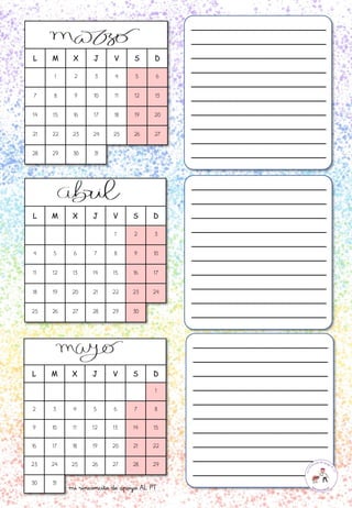 L M X J V S D
1 2 3 4 5 6
7 8 9 10 11 12 13
14 15 16 17 18 19 20
21 22 23 24 25 26 27
28 29 30 31
L M X J V S D
1 2 3
4 5 6 7 8 9 10
11 12 13 14 15 16 17
18 19 20 21 22 23 24
25 26 27 28 29 30
L M X J V S D
1
2 3 4 5 6 7 8
9 10 11 12 13 14 15
16 17 18 19 20 21 22
23 24 25 26 27 28 29
30 31
_______________________
_______________________
_______________________
_______________________
_______________________
_______________________
_______________________
_______________________
_______________________
_______________________
_______________________
_______________________
_______________________
_______________________
_______________________
_______________________
_______________________
_______________________
_______________________
_______________________
_______________________
_______________________
_______________________
_______________________
_______________________
_______________________
_______________________
_______________________
_______________________
_______________________
mi rinconcito de apoyo AL PT
 