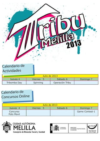 Calendario Actividades Tribu Melilla
