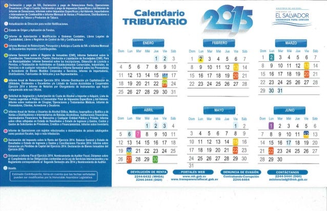 Calendario tributario 2015 el salvador