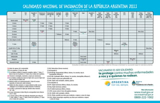 Calendario vacunacion Arg 2do semestre 2011