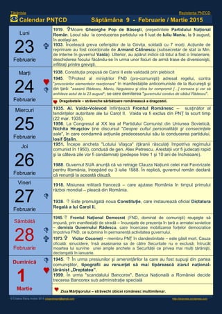 Calendar istoric PNTCD 2015 | PDF