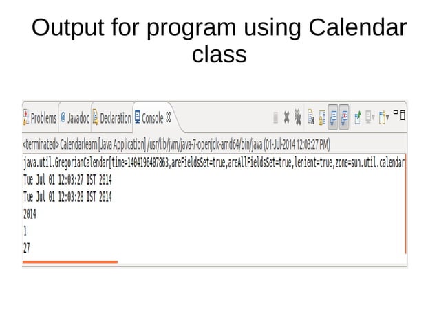 Calendar class in java | PPT