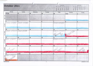 Planning Calendar: October