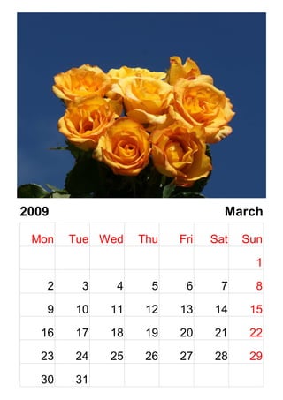 Calendar Roses