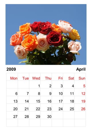 Calendar Roses