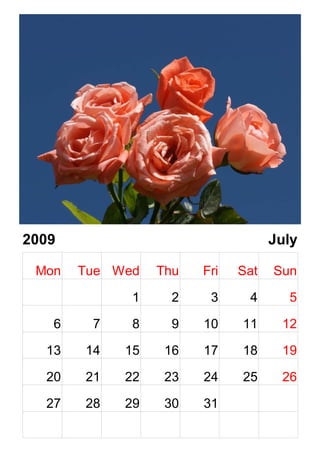 Calendar Roses