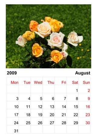 Calendar Roses
