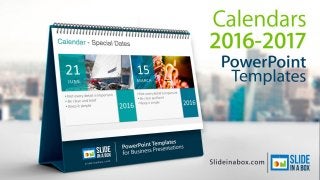 Calendars 2016 2017 PowerPoint Template by Slideinabox