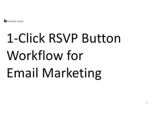 16
1-Click RSVP Button
Workflow for
Email Marketing
 