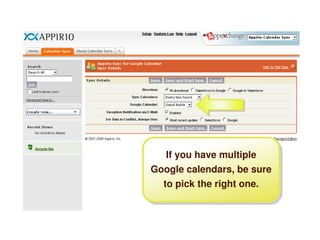 Salesforce and Google Calendar