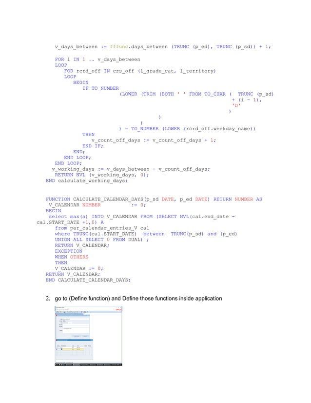 Calendar working days and holidays for Oracle EBS R12 Absence management