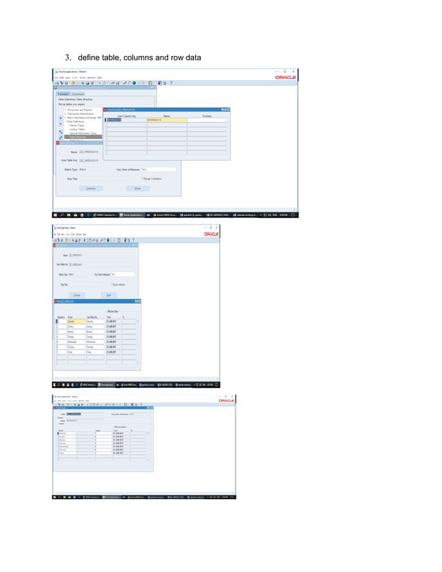 Calendar working days and holidays for Oracle EBS R12 Absence management