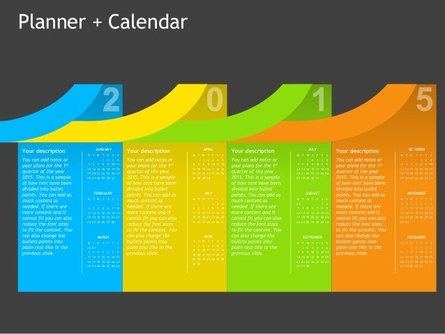 planner calendar powerpoint template calendar powerpoint template 2015
