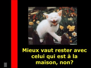 Mieux vaut rester avec celui qui est à la maison, non?