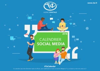 Calendrier 2018 marketing & Social Media en France