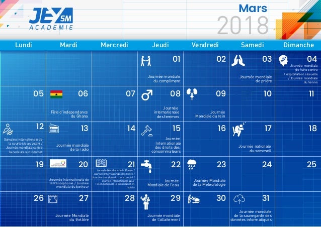 Le calendrier digital 2018 pour le Community Manager en Côte d'Ivoire