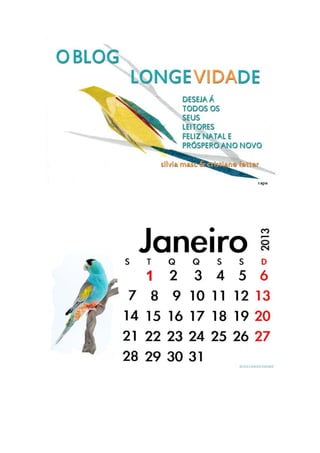 Calendário 2013   blog longevidade