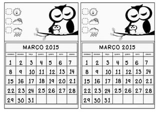 Calendário de março