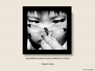 18 de outubro
Aprendemos palavras para melhorar os olhos.
Rubem Alves
 