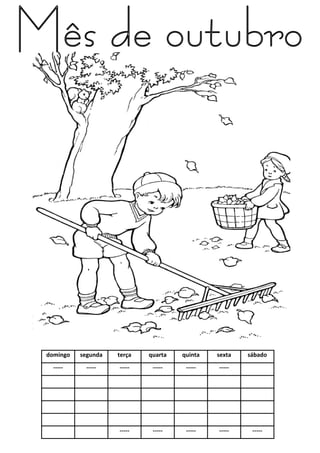 domingo segunda terça quarta quinta sexta sábado
----- ----- ----- ----- ----- -----
----- ----- ----- ----- -----
 