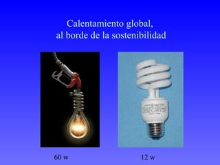 Calentamiento global,
al borde de la sostenibilidad




60 w                  12 w
 