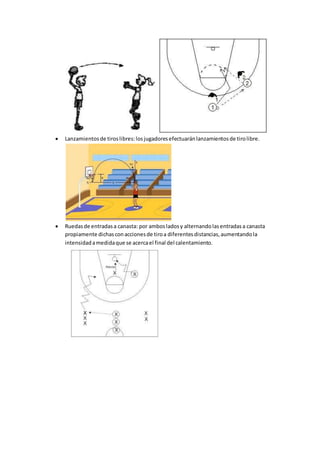 Calentamiento general y específico de baloncesto