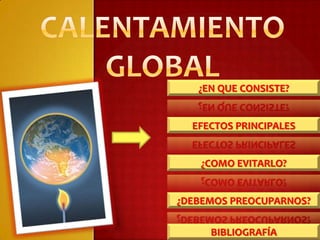 ¿EN QUE CONSISTE?


  EFECTOS PRINCIPALES


   ¿COMO EVITARLO?


¿DEBEMOS PREOCUPARNOS?

     BIBLIOGRAFÍA
 