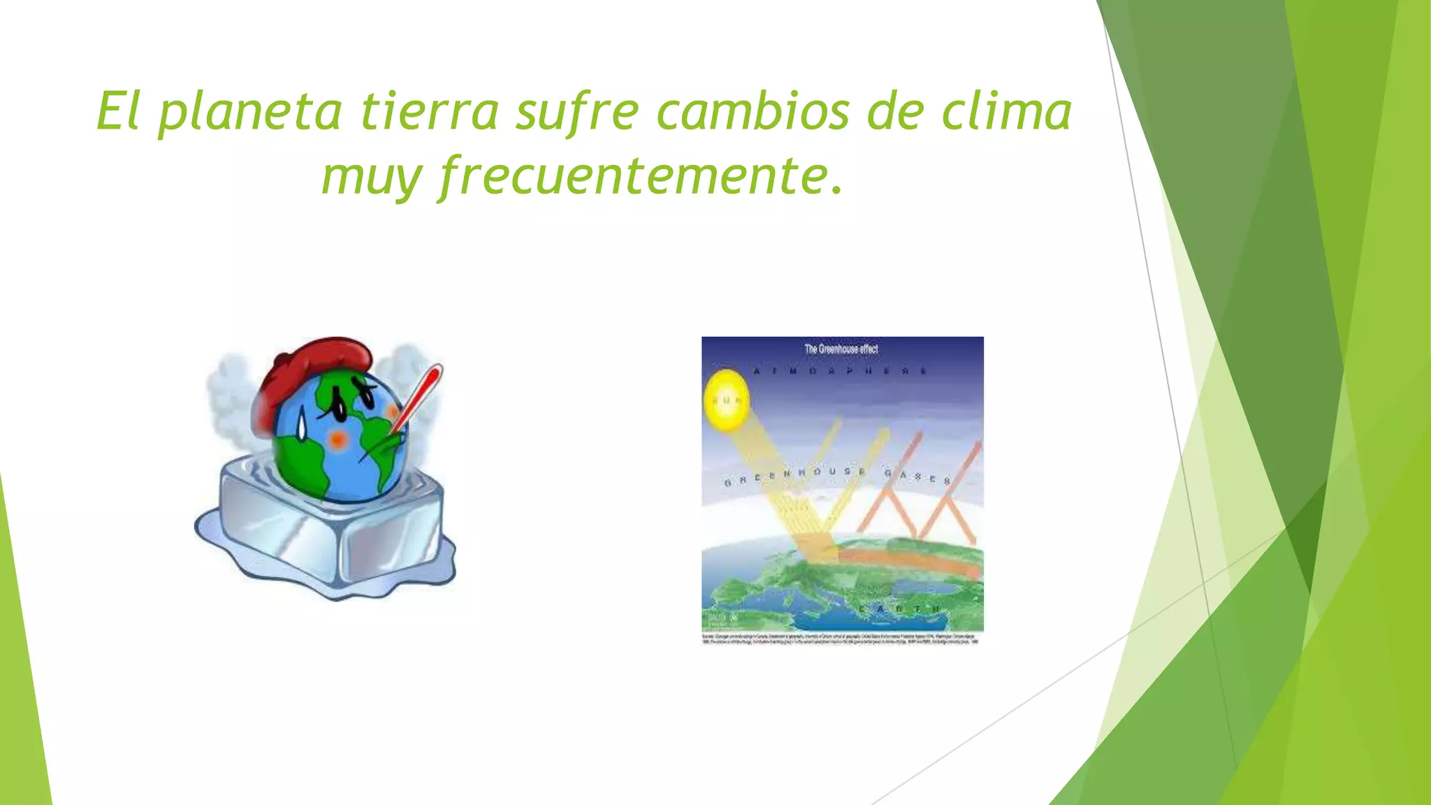 El planeta tierra sufre cambios de clima
muy frecuentemente.