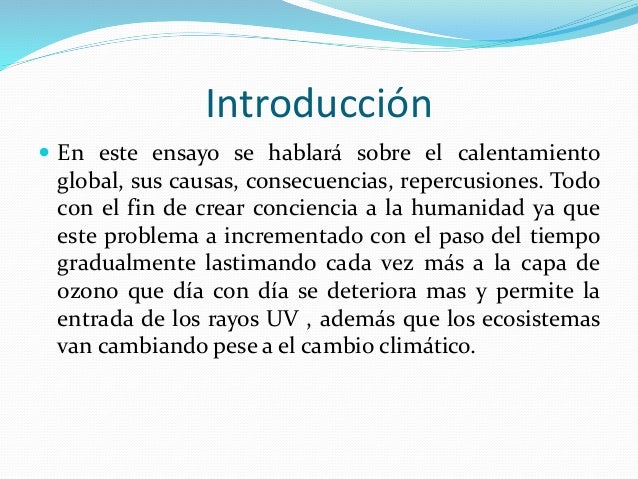 Ensayo sobre los cambios clim ticos
