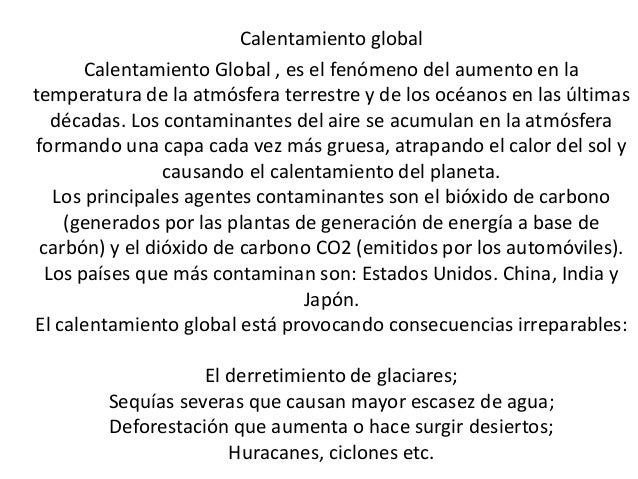 Textos Informativos Sobre El Calentamiento Global es.slideshare.net