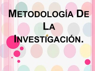 Metodología De La Investigación. 