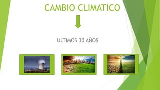 CAMBIO CLIMATICO
ULTIMOS 30 AÑOS
 