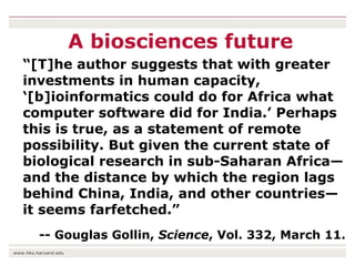 The transition towards a global bioeconomy: Opportunities and challenges for Africa