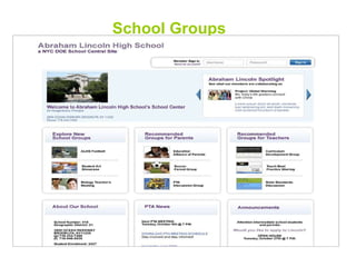 School Groups Platform Demonstration 