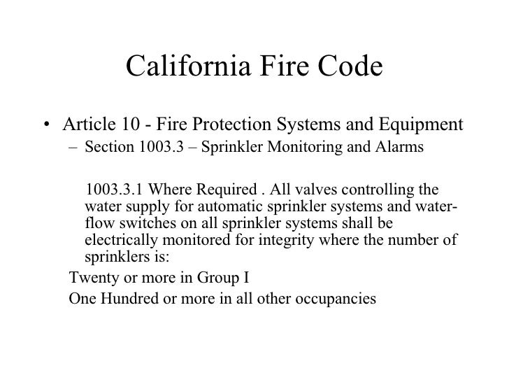California Firecodes